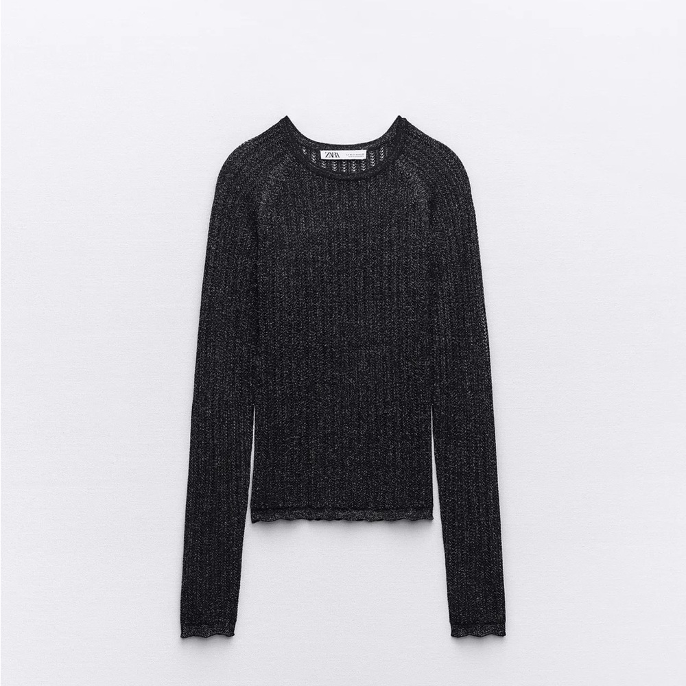 NWT Zara Black Glitter Sweater for Women